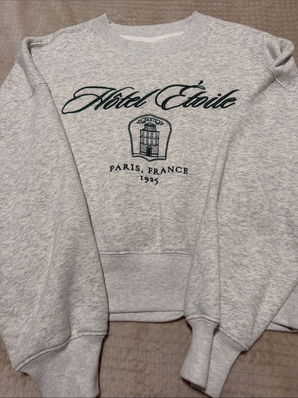 Abercrombie & Fitch Gray Cropped Crewneck Sweatshirt